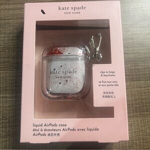 Kate Spade Silver, Red & Black Glitter AirPods Protective Cases with Clip